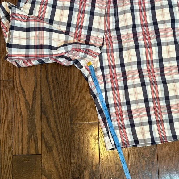 Men IZOD Flat Front Portsmith Plaid Shorts W36 Golf Preppy Casual Sporty - Picture 11 of 13